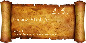 Lorenz Virág névjegykártya
